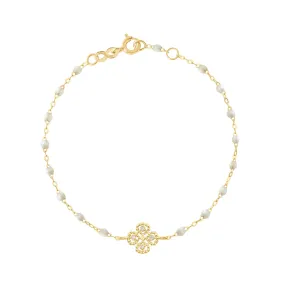 Lucky Clover Classic Gigi Opal diamond Bracelet, Yellow Gold, 6.7"