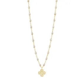 Lucky Clover Classic Gigi Opal diamond Necklace, Yellow Gold, 16.5"