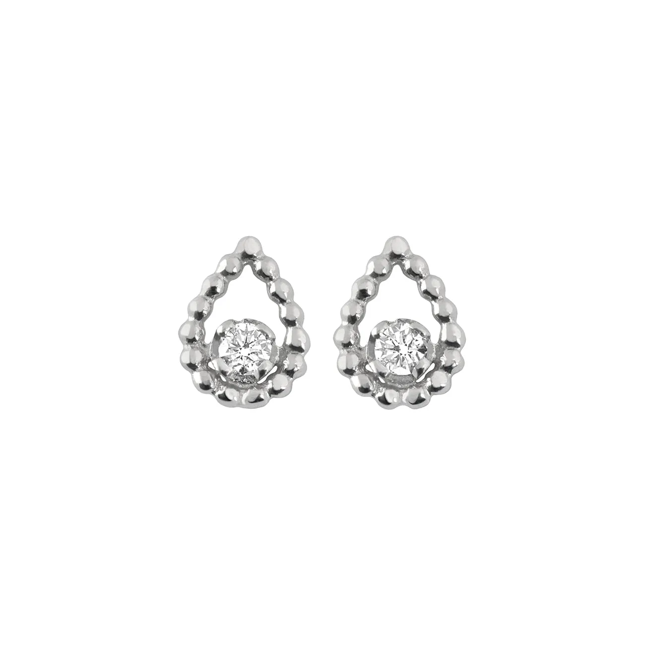 Lucky Lotus diamond earrings, White Gold