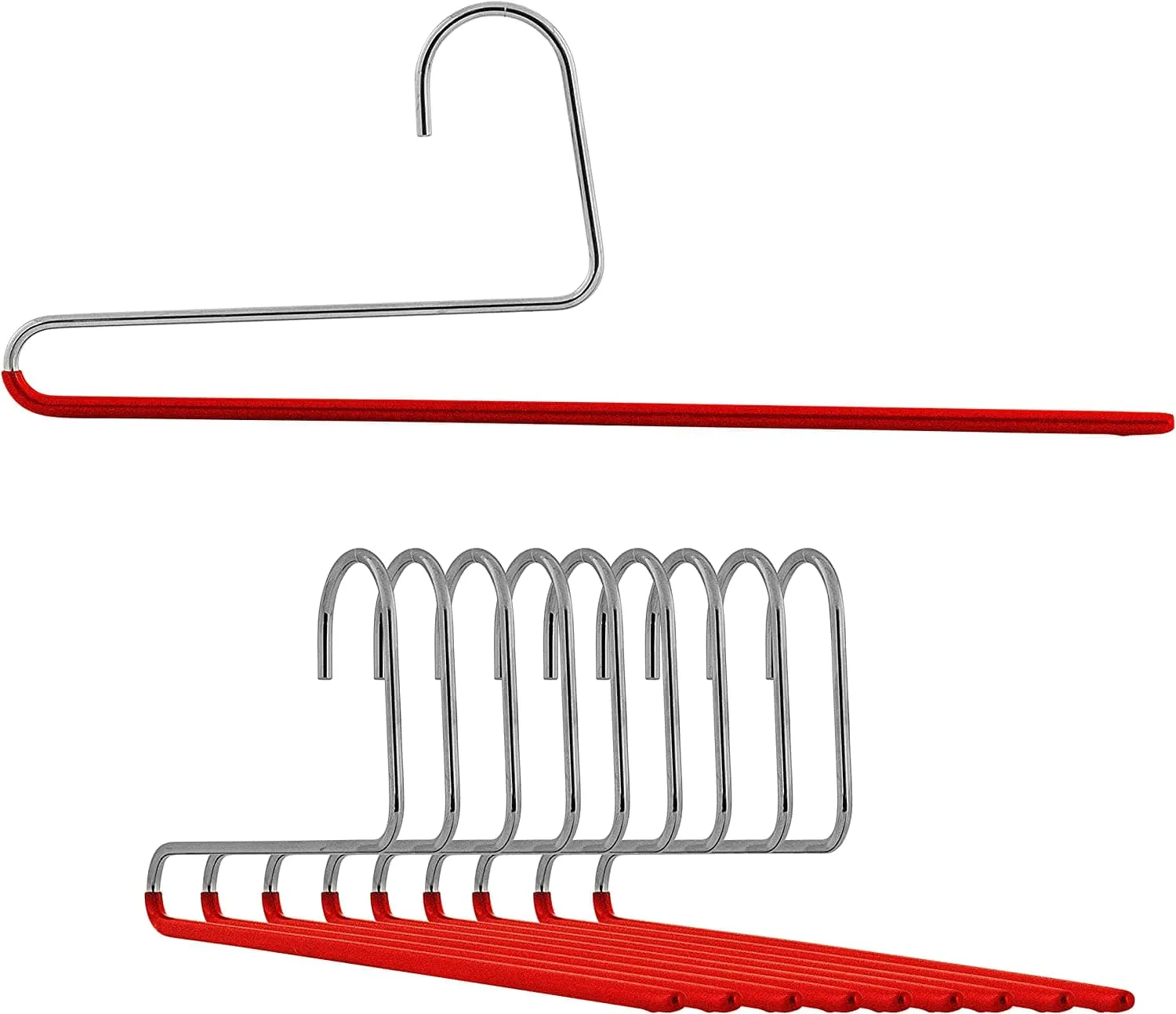 MAWA Reverse Hook Trouser / Pant Hangers, Set of 10 Style KH/35U