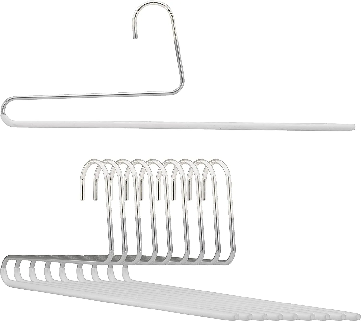 MAWA Reverse Hook Trouser / Pant Hangers, Set of 10 Style KH/35U