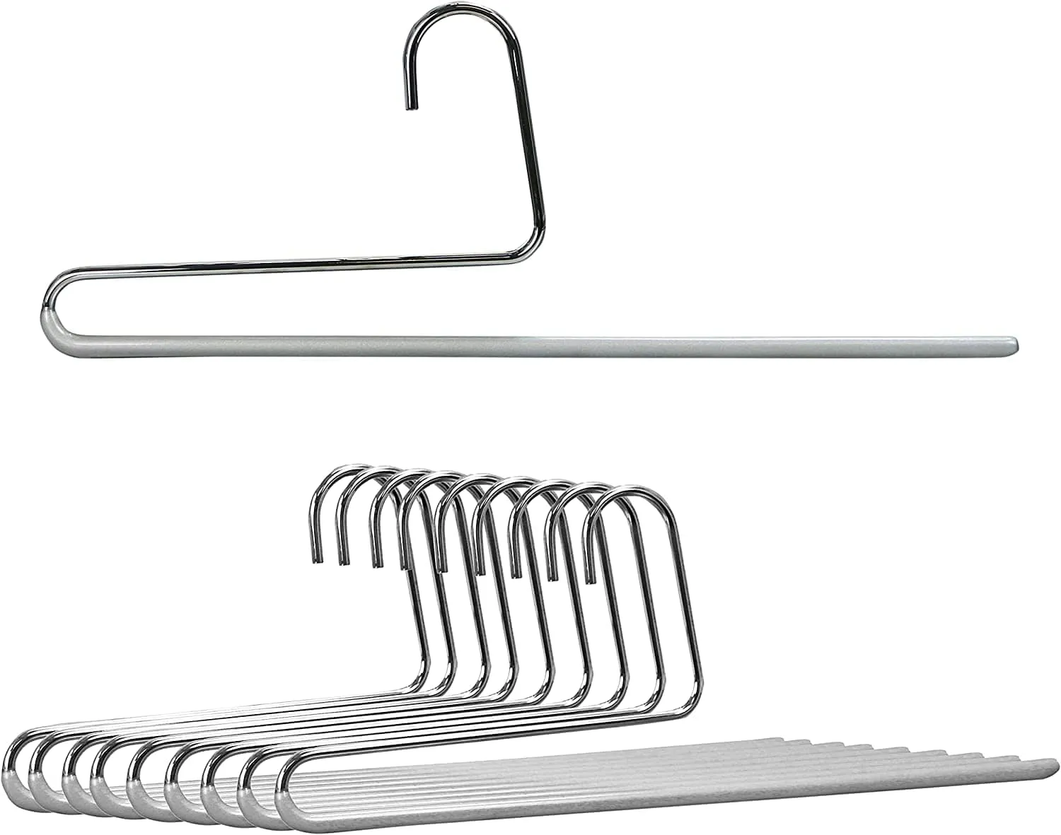 MAWA Reverse Hook Trouser / Pant Hangers, Set of 10 Style KH/35U