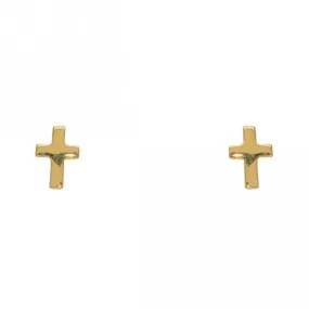 Mini Gold Plated Cross Post Earrings