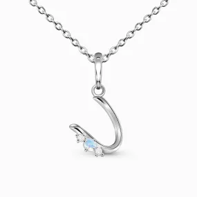 Moonstone Necklace - Lucky Letter U