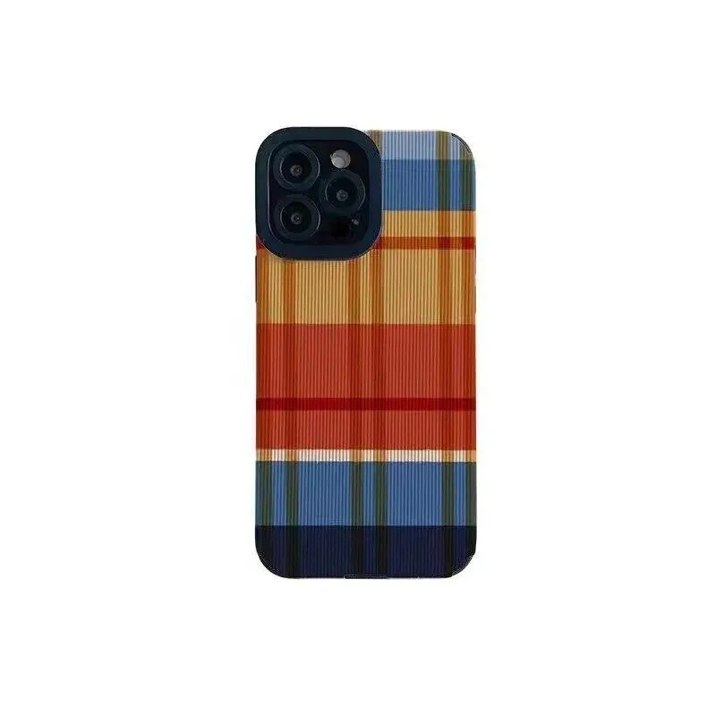 Multi-Colored Plaid Cute Phone Case for iPhone 14, 13, 12, 11 Pro Max, 7, 8 Plus, X, XS Max, XR, 14 Plus, 12, 13 Mini