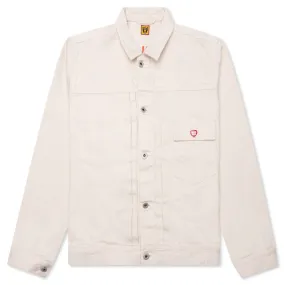 Natural Denim Work Jacket - White