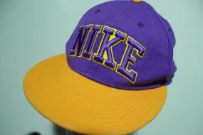 Nike True Lakers Colors 00's Adjustable Snap Back Purple Yellow Spellout Swoosh Hat