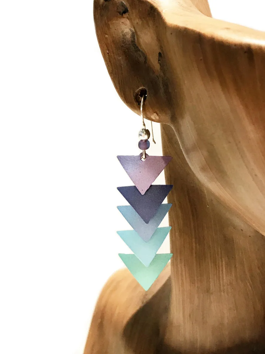 Ombre Triangle Statement Earrings by Adajio