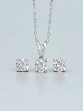 Ornate Jewels Daily Wear Solitaire Necklace With Earrings