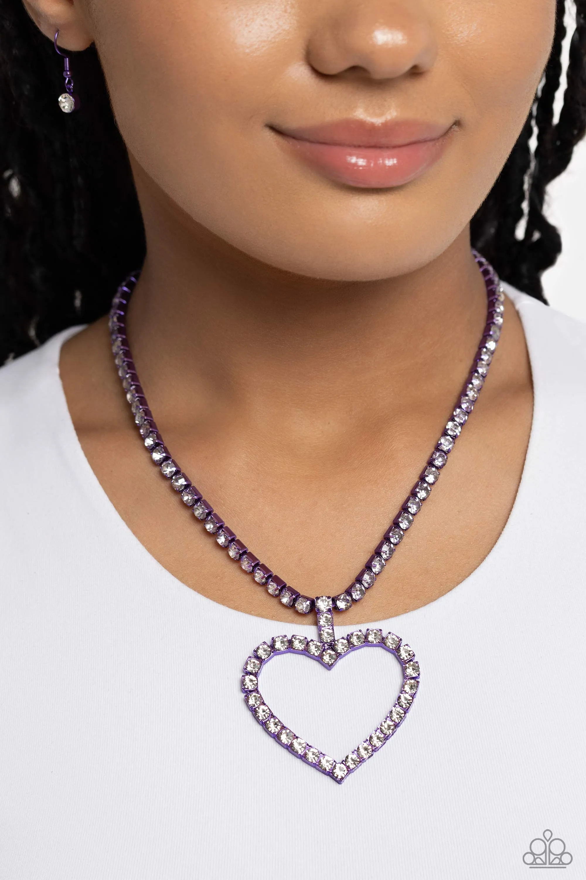 Paparazzi Flirting Fancy Purple Necklace & Earring Set