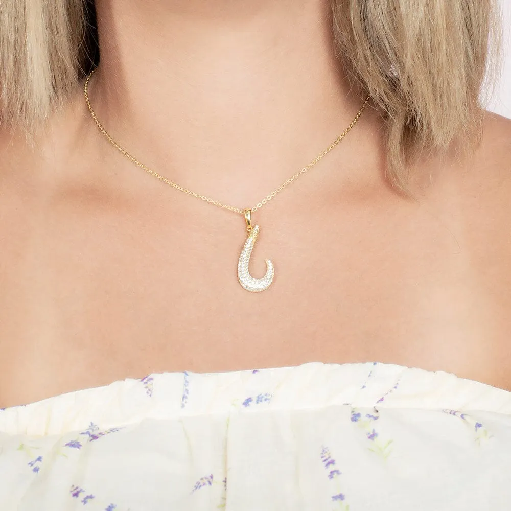 Pavé Lucky Fishhook Pendant