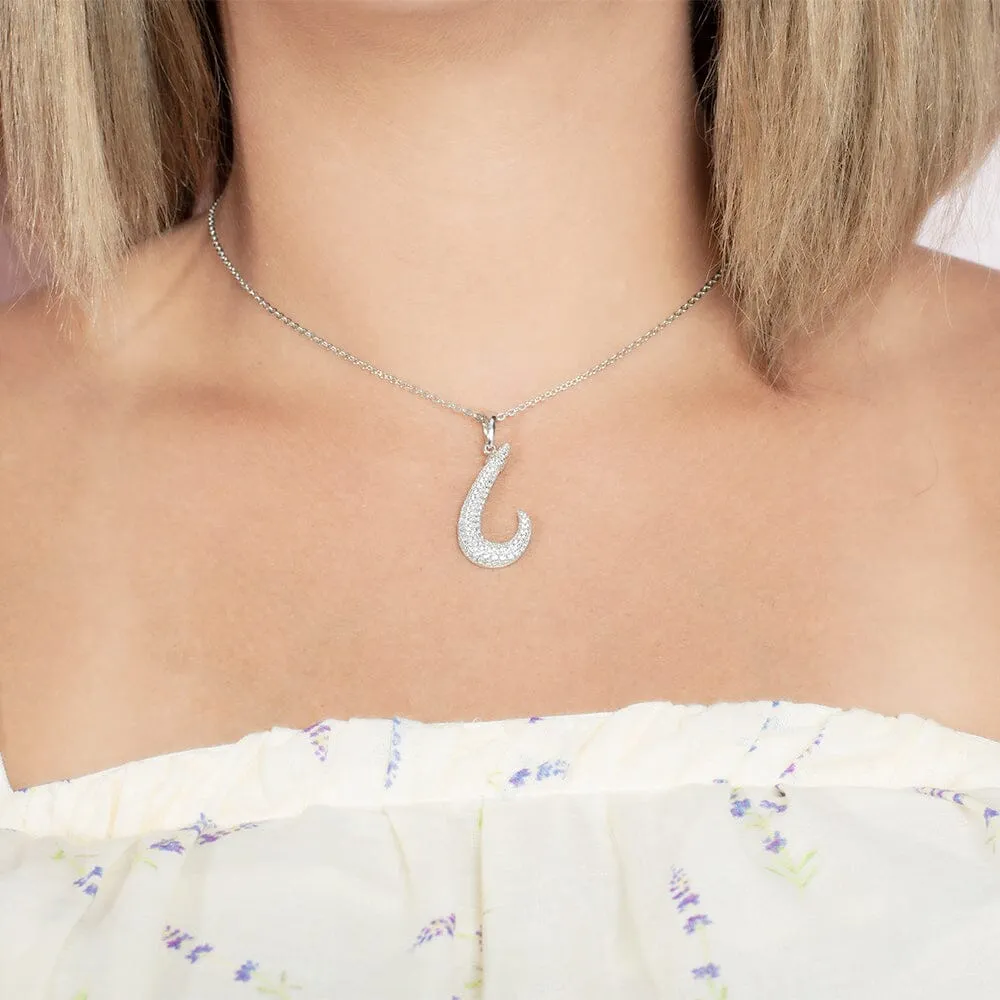 Pavé Lucky Fishhook Pendant