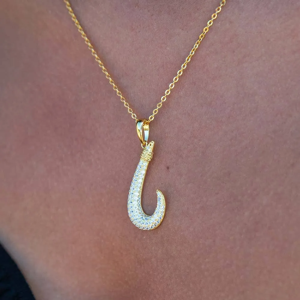 Pavé Lucky Fishhook Pendant