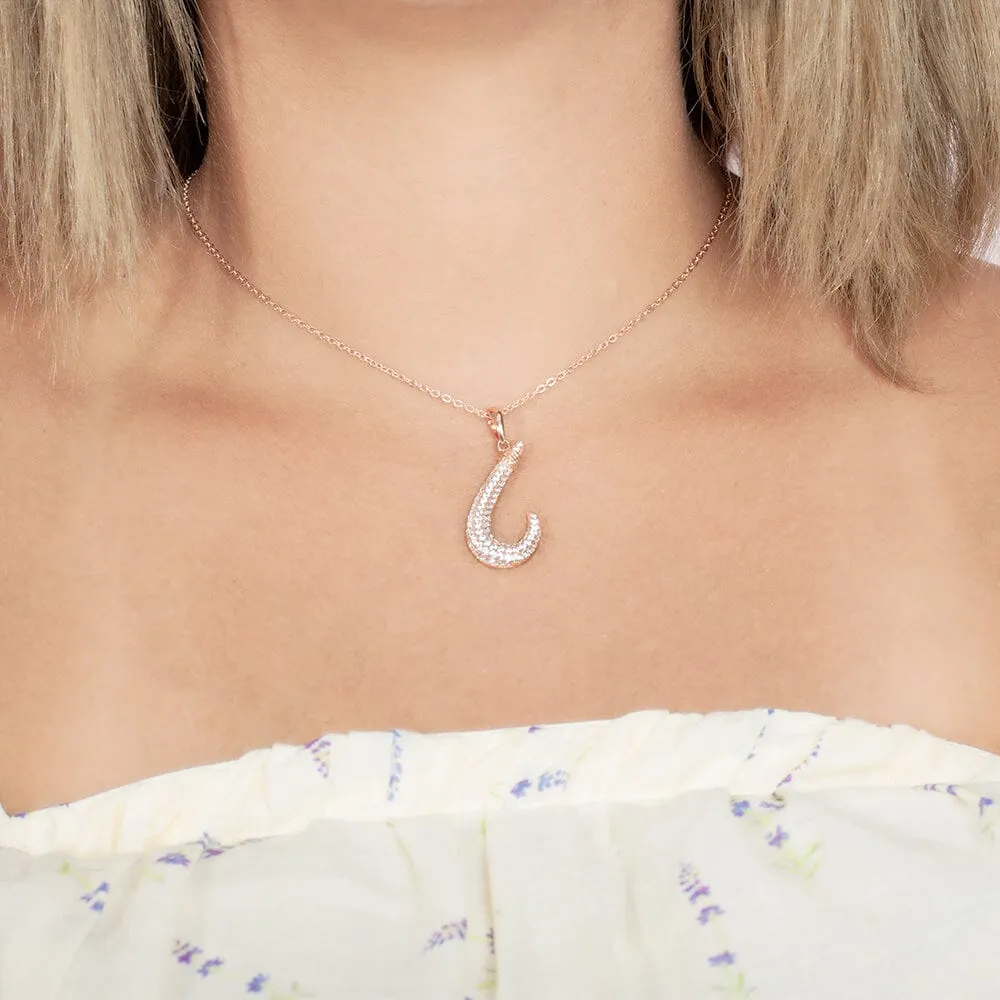 Pavé Lucky Fishhook Pendant