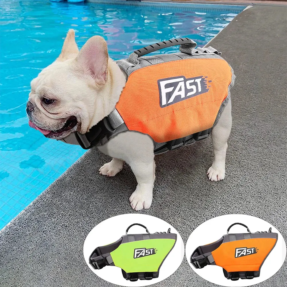 Pet Dog Life Jacket Vest Clothes Life Vest Collar Harness Pet Swimming Summer Safety Clothes Swimwear Bulldog Corgi