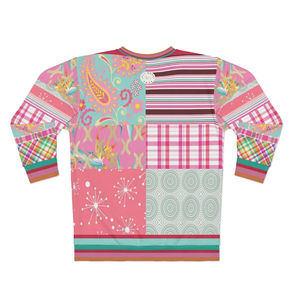 Pink Calypso Patchwork Unisex Sweatshirt