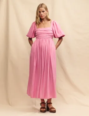 Pink Nova Midi Smock Dress