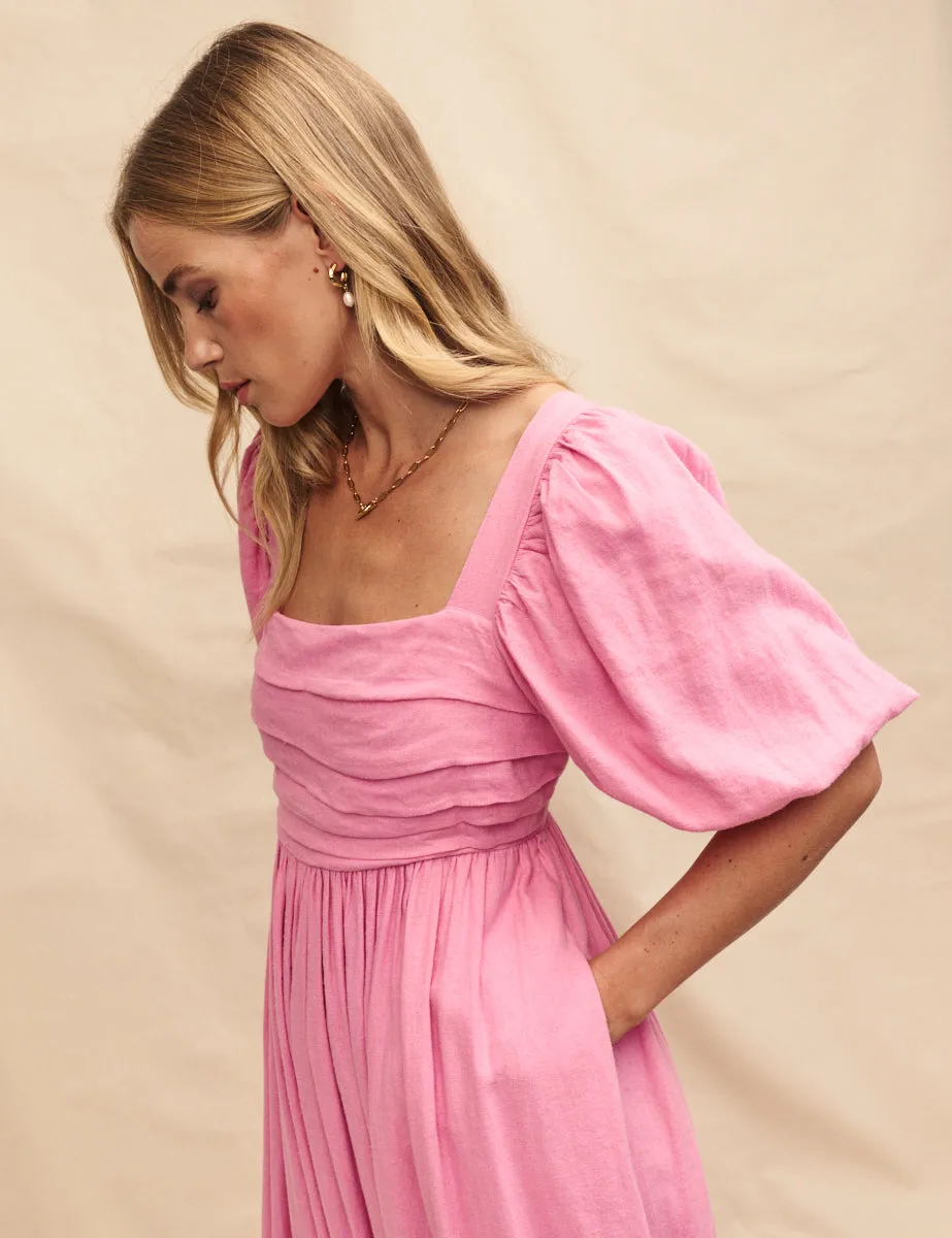 Pink Nova Midi Smock Dress