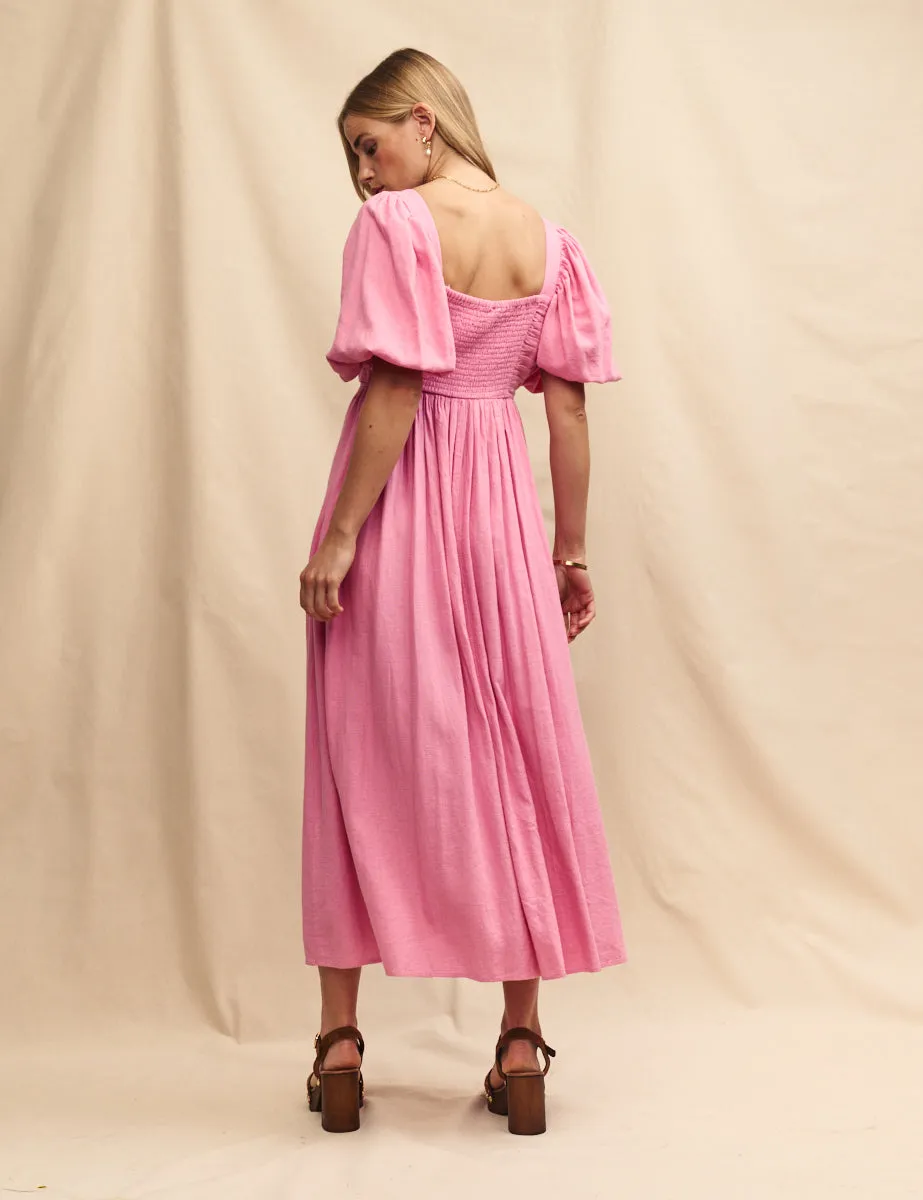 Pink Nova Midi Smock Dress