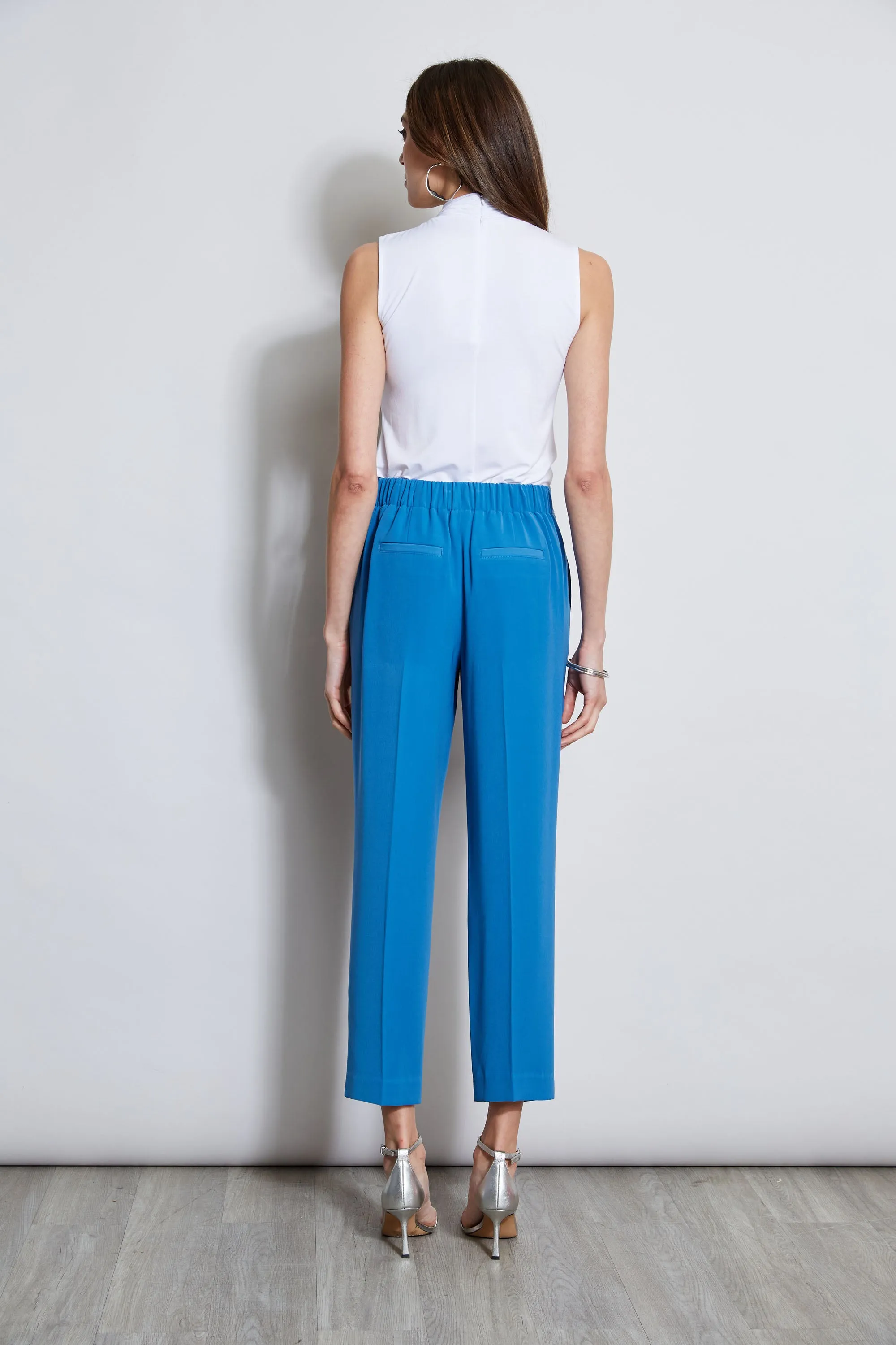 Pleated Straight Leg Pant