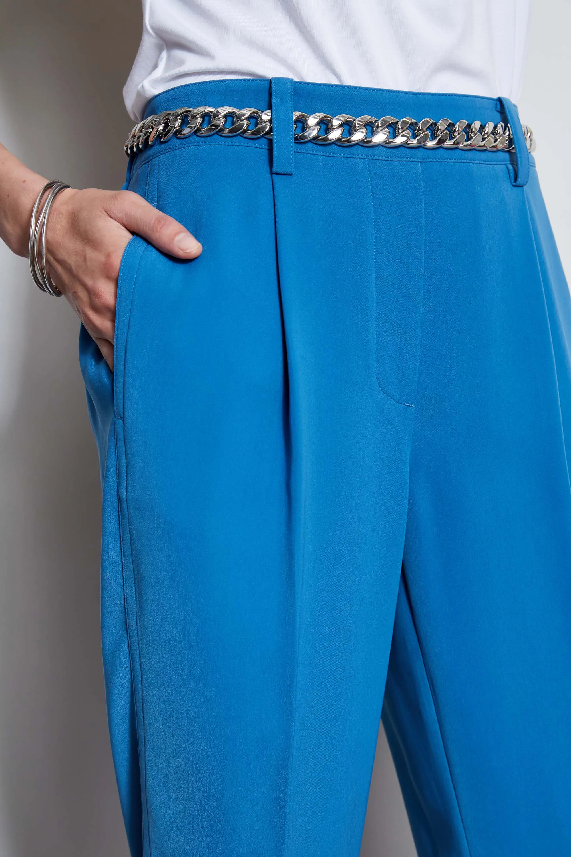 Pleated Straight Leg Pant