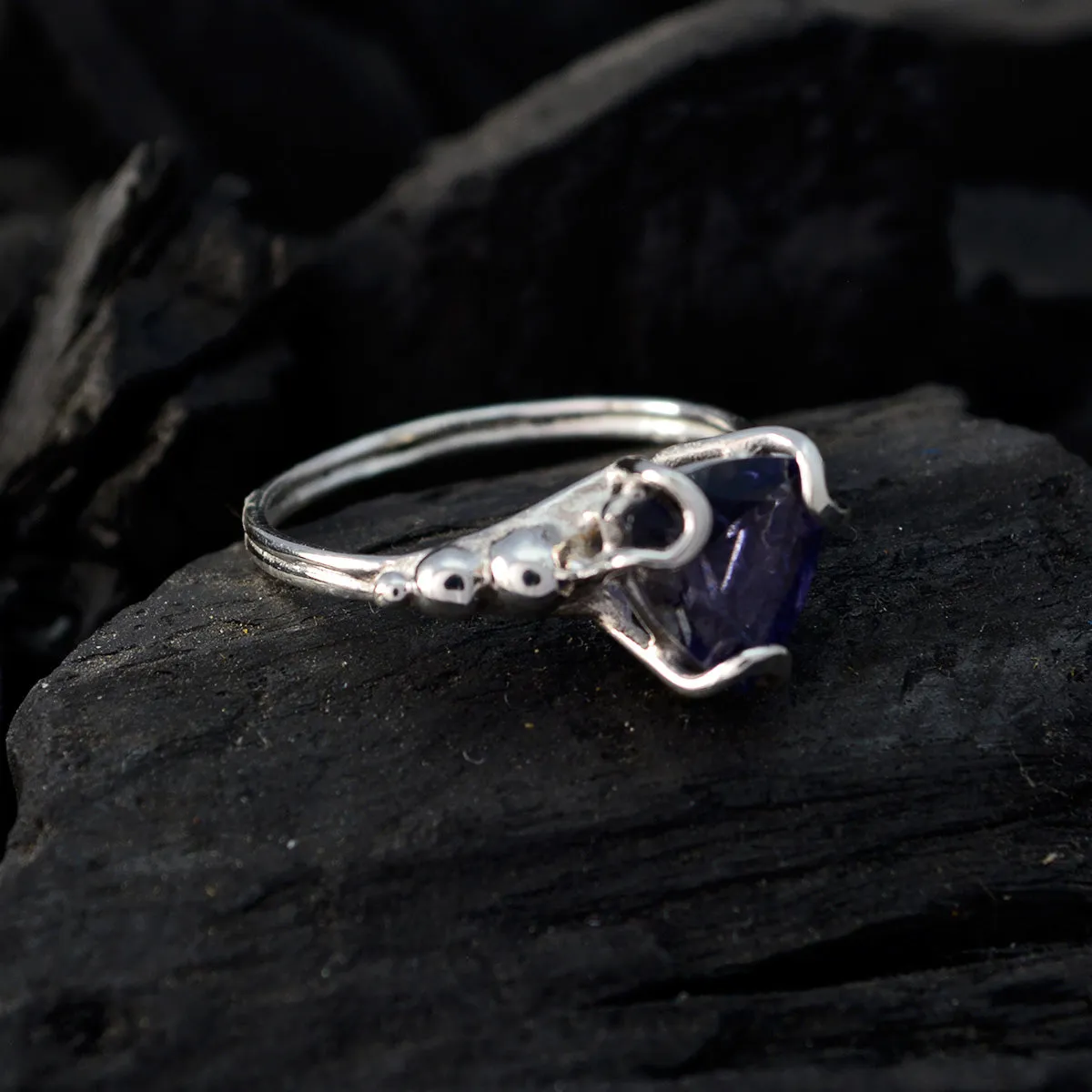 Pulchritudinous Gemstone Iolite 925 Silver Ring Pandora Jewelry App