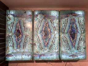 Rainbow Fluorite Wall Light Panel Trio  - 35