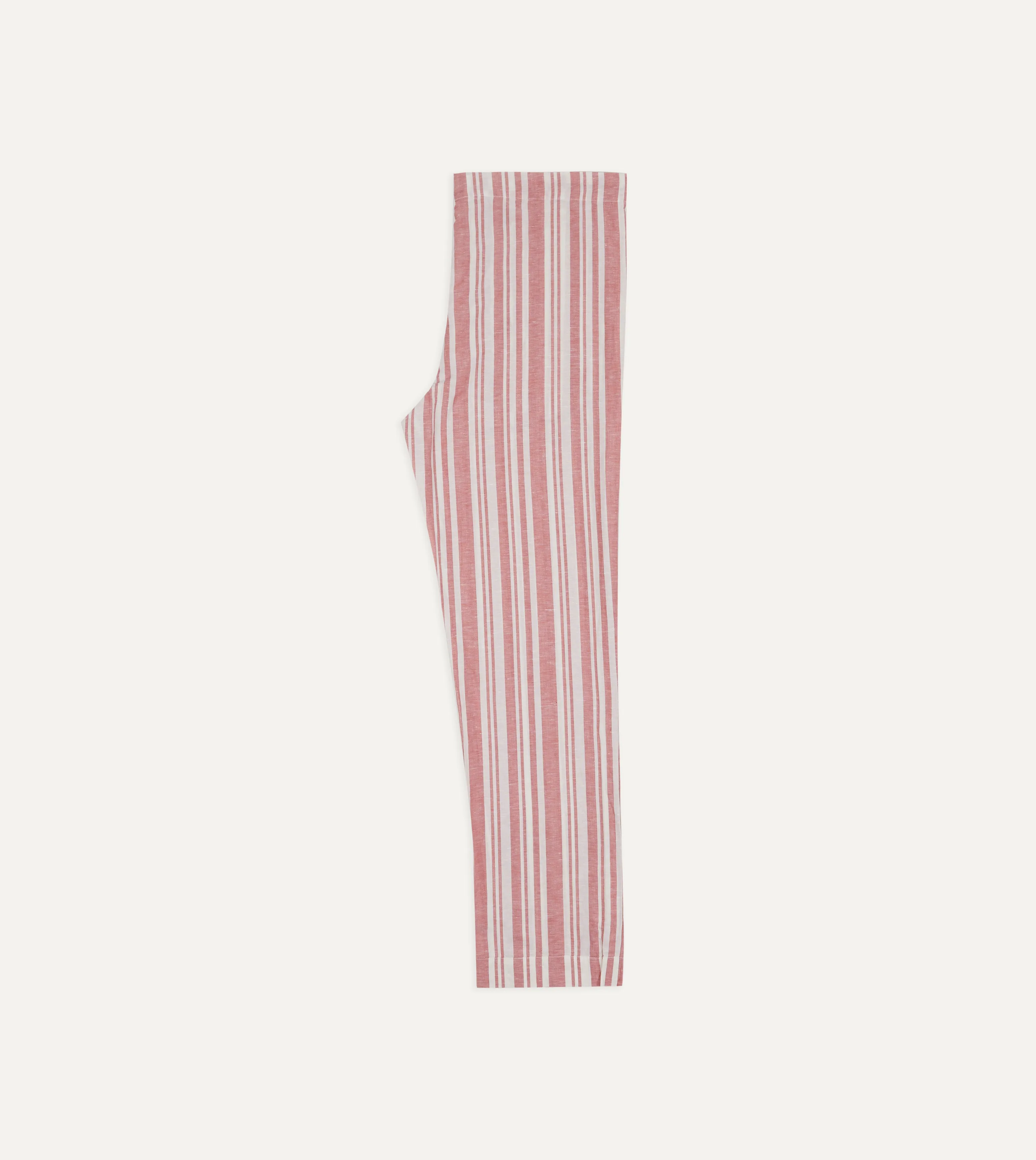 Red and White Stripe Linen Pyjama Set