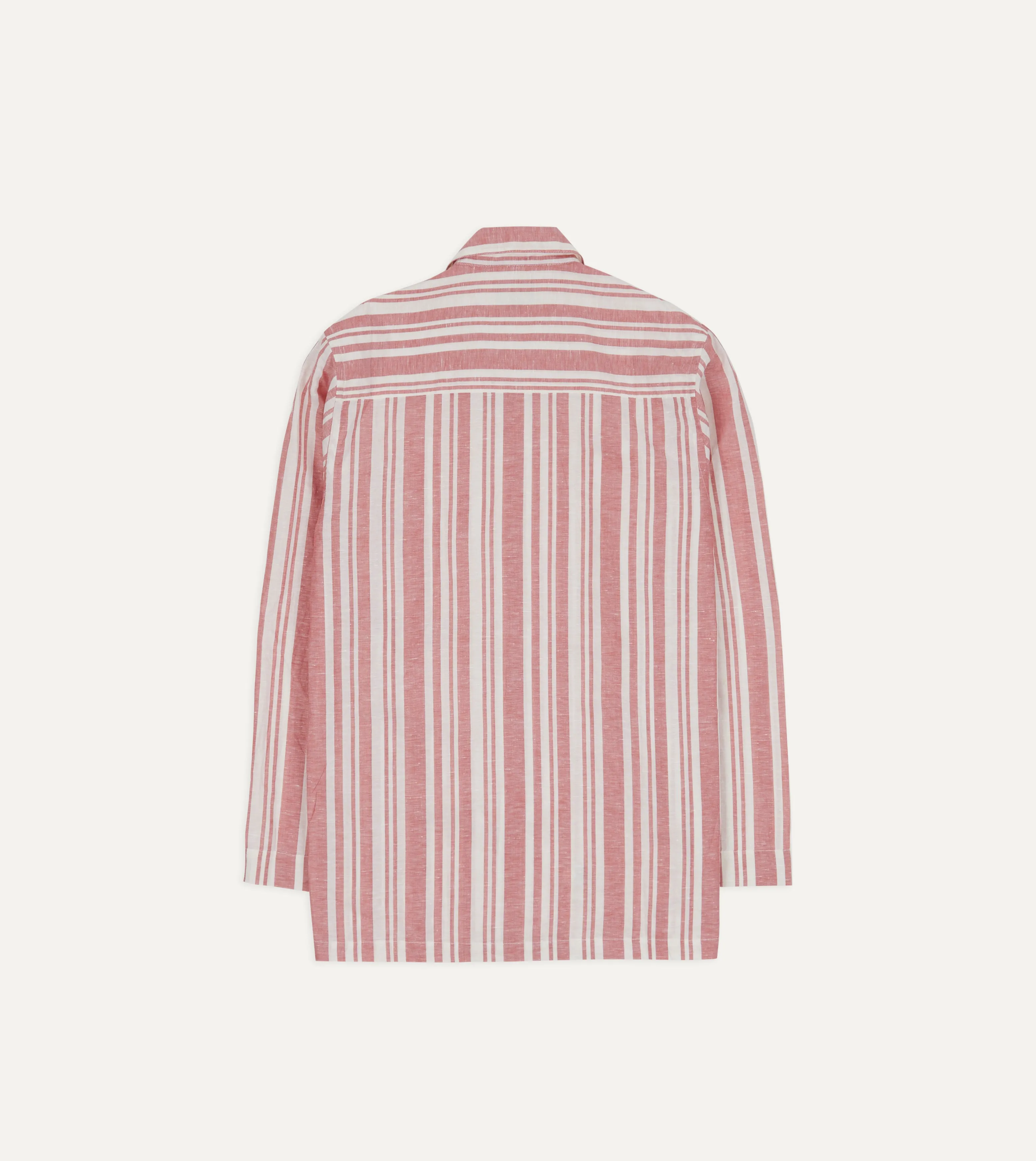 Red and White Stripe Linen Pyjama Set