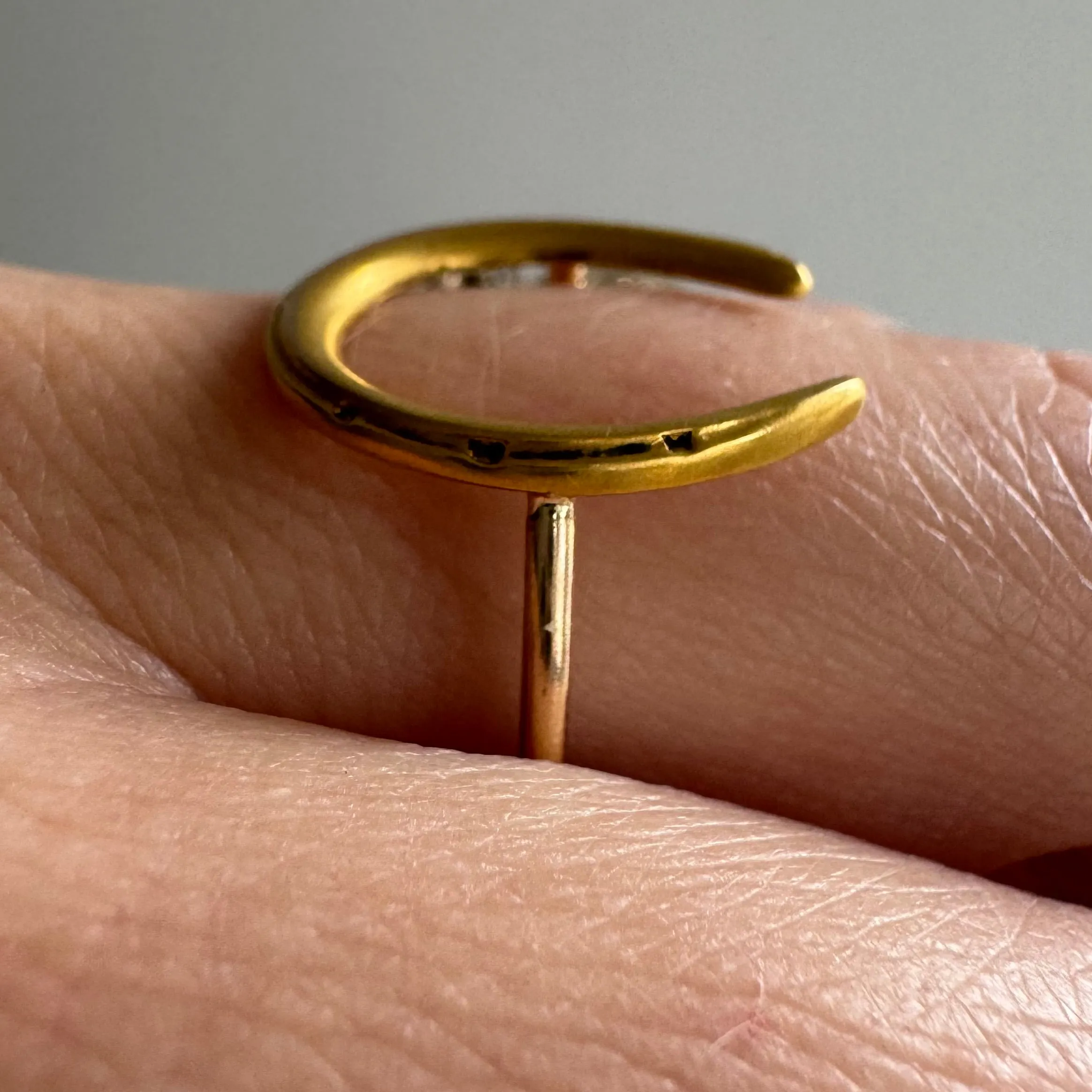 reimagined A N T I Q U E // timeless luck / 10k yellow gold horseshoe conversion ring / size 7.25