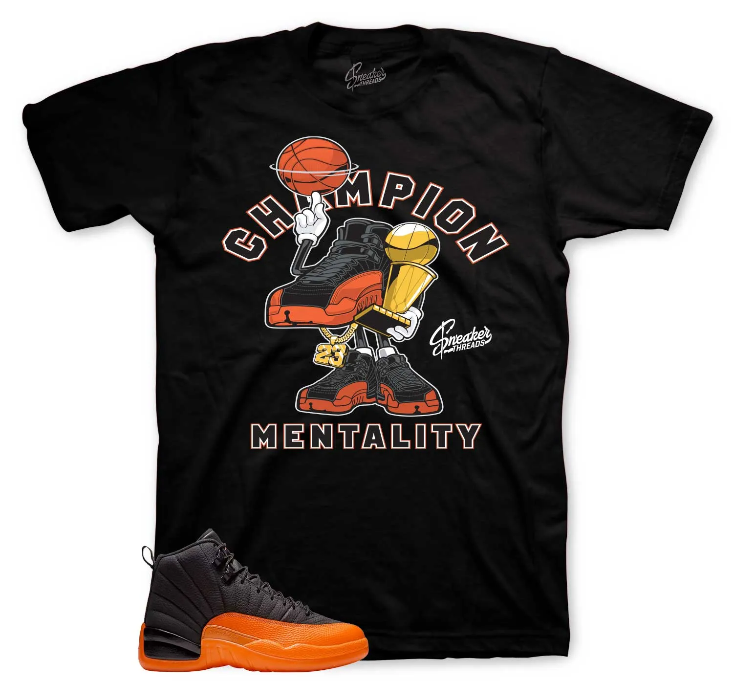 Retro 12 Brilliant Orange Champion Metality Shirt