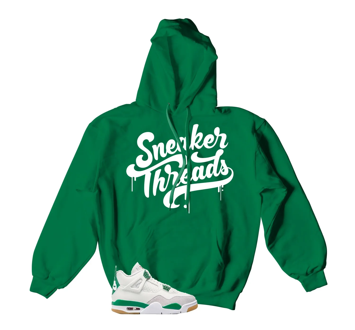 Retro 4 SB Pine Green Hoody - St Drip - Green