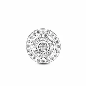 Round Sparkle Halo Pendant Sterling Silver