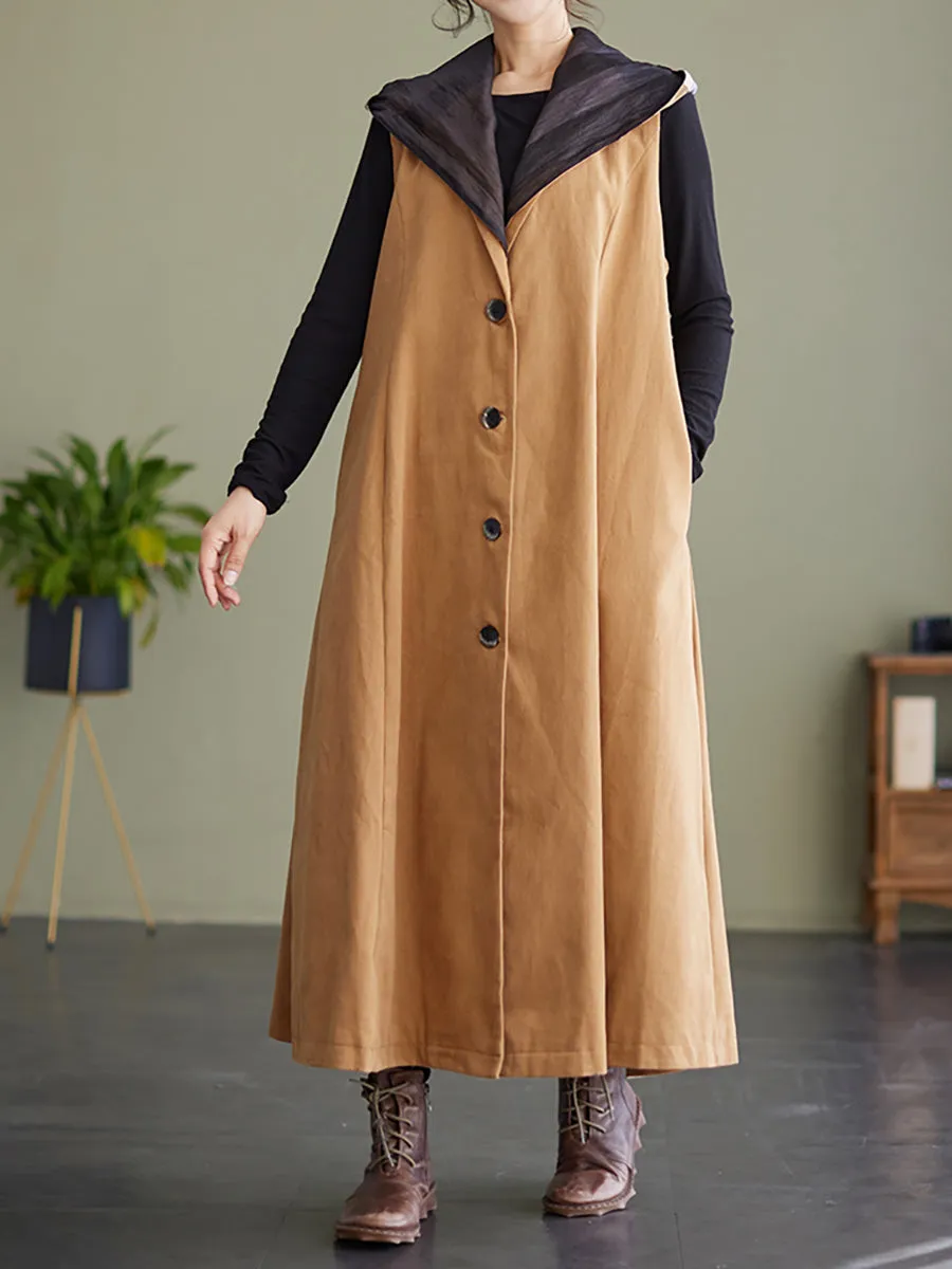 Sleeveless Women Spring Loose Casual Hoody Coat