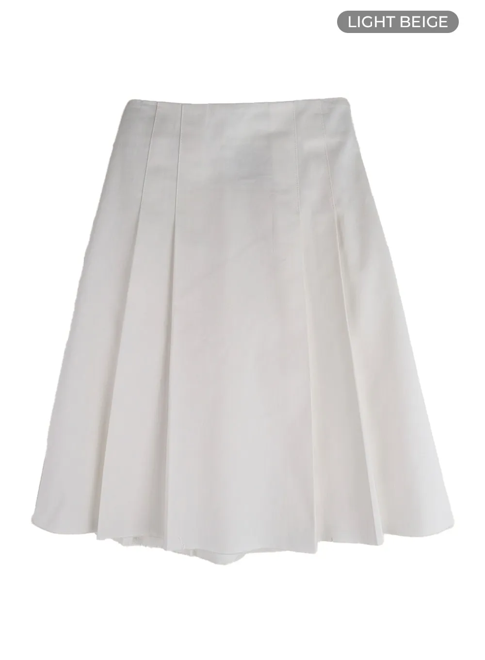 Solid Pleated Midi Skirt CM406