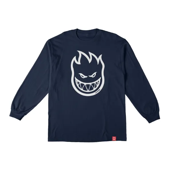 Spitfire Bighead L/S T-Shirt - Navy/White