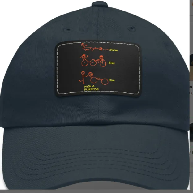 Swim, Bike Run with a Purpose- Unisex Hat with Leather Patch, SuperMi