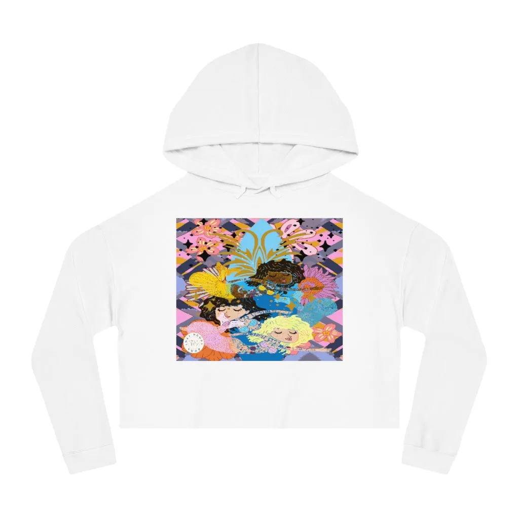 Three Mermaids Cropped Hoodie