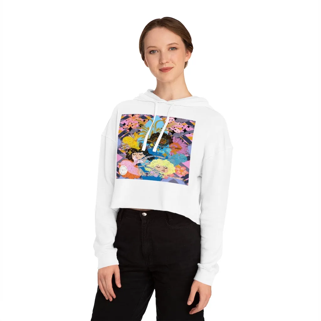 Three Mermaids Cropped Hoodie