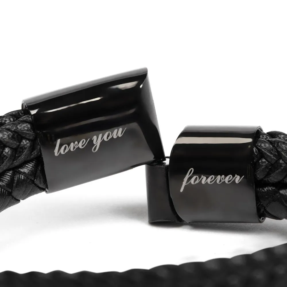 To My Husband You Are My Happily Ever After Braided Vegan Leather Men Bracelet