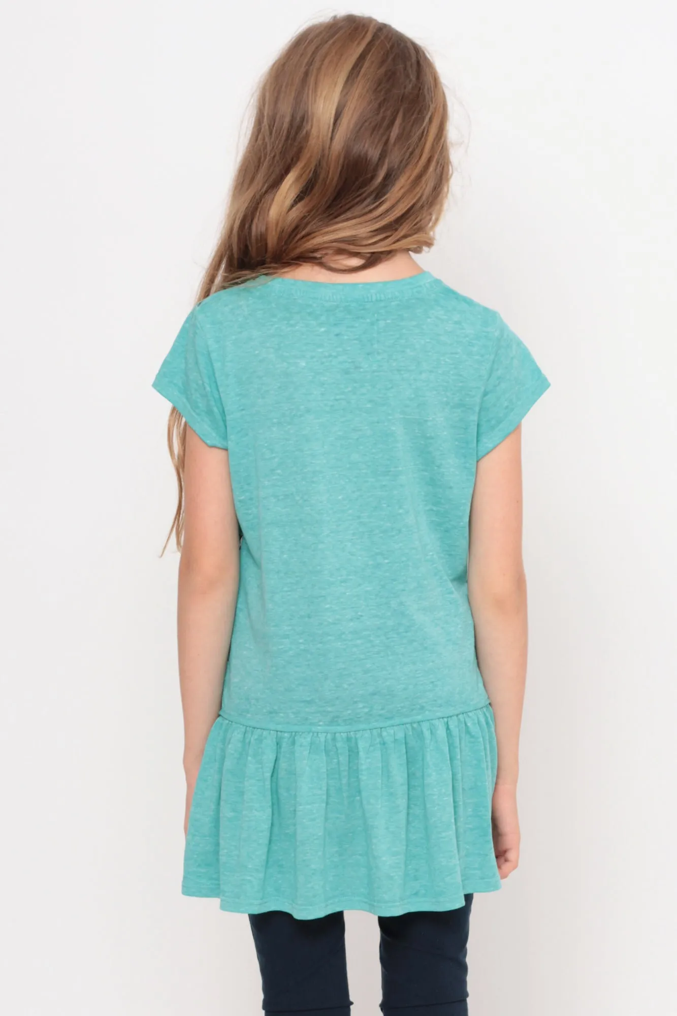 Total Attitude | Ruffle Bottom Top - Aqua