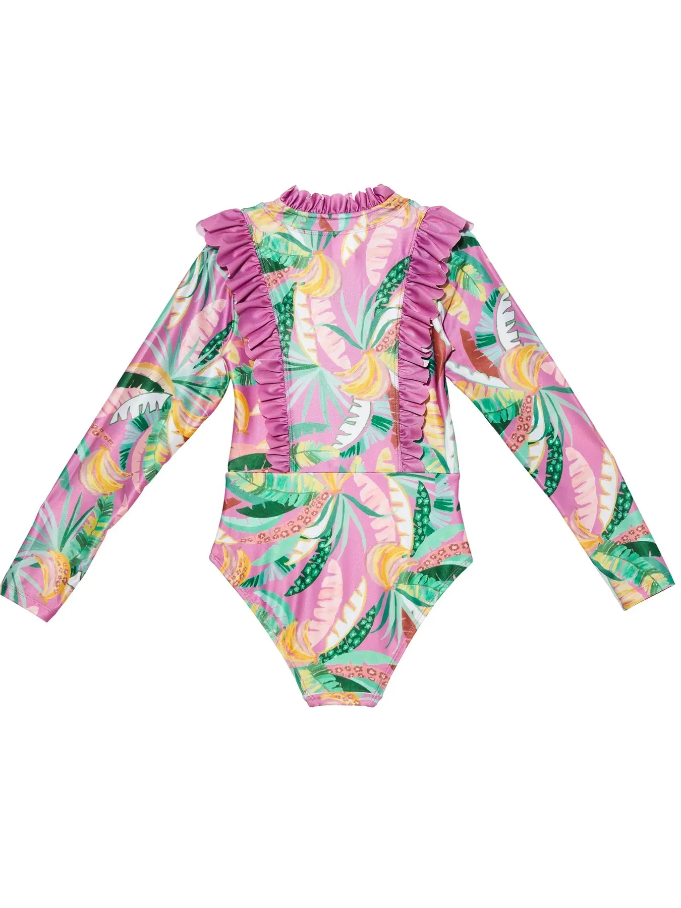 TUTU DU MONDE Copocabana Resort 2024 One-Piece Long Sleeve Swimsuit in Palm Leaf