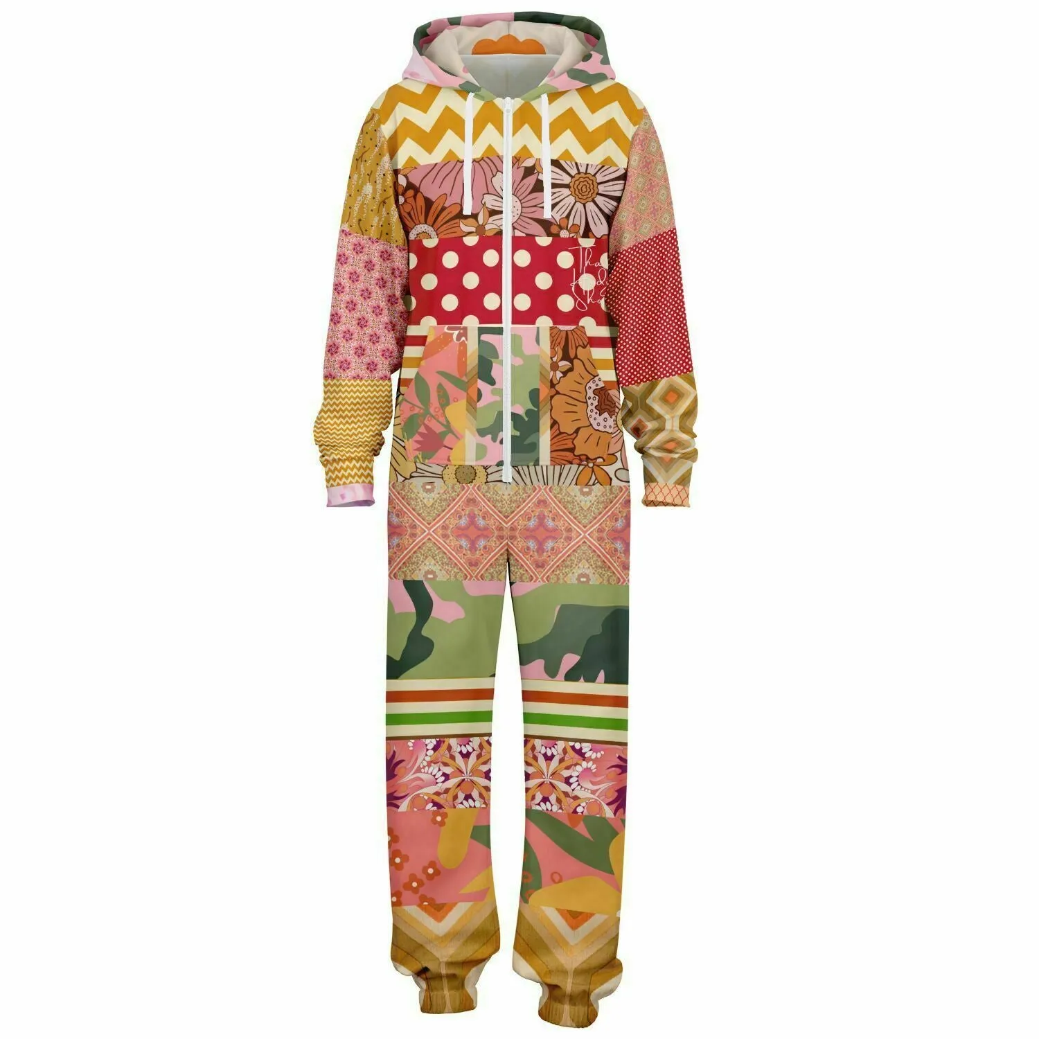 Yogananda Floral Patchwork Unisex Fleece Romper